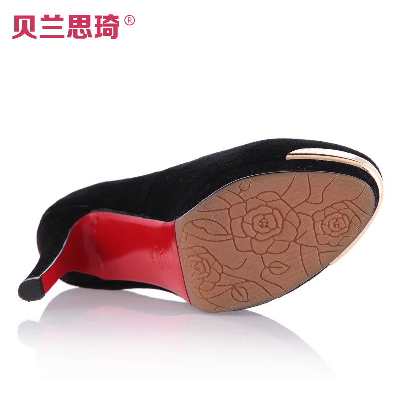 2013秋季新款真皮防水台细高跟鞋羊皮厚底单鞋女式鞋